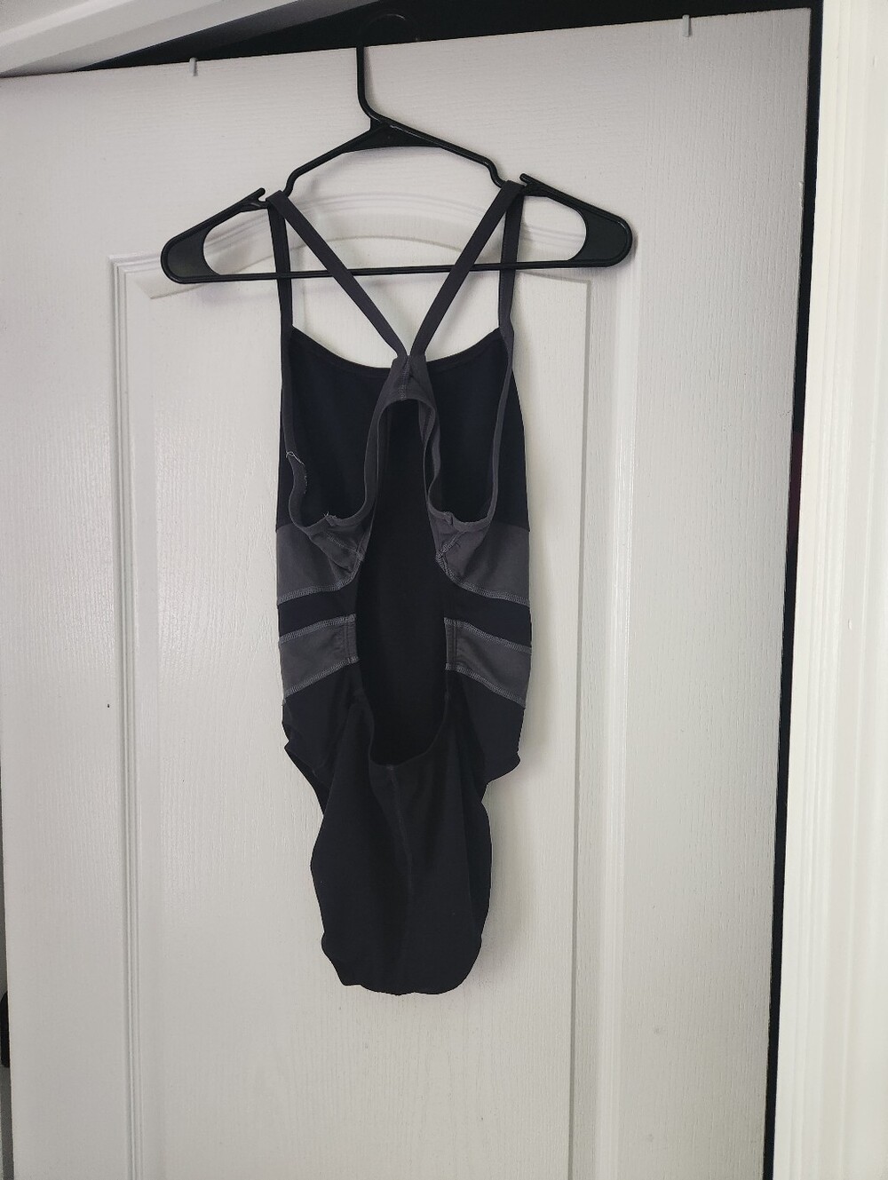 Nike Black and Gray One-Piece Swimsuit